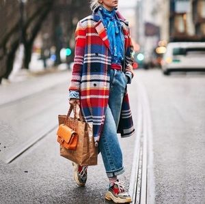 Fall Statement Plaid Long Jacket